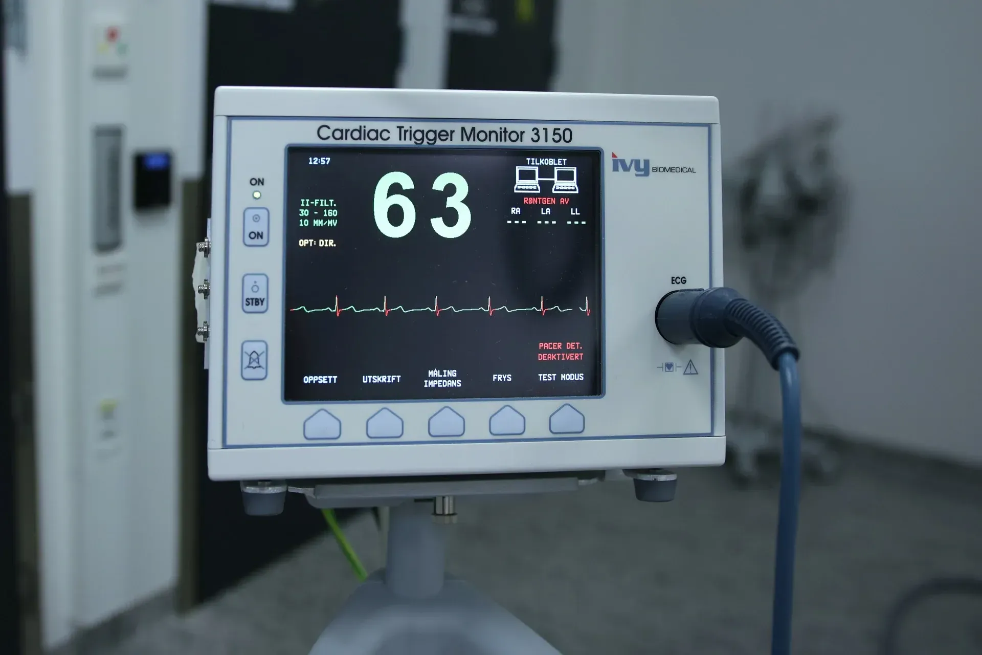 Patient monitoring equipment in use